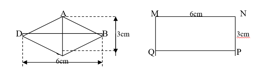 Chọn câu trả lời đúng. Cho hai hình vẽ như sau (ảnh 1)