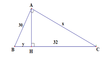 Tìm x; y trong hình vẽ sau: x=30; y=28  B. x= 2 căn bậc hai của 481 (ảnh 1)