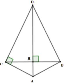 Cho tam giác ABC cân tại A, đường cao AH = 2cm, BC = 8cm. Đường vuông góc với AC tại C (ảnh 1)