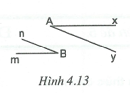 Hình 4.13 có  và Ax // Bm. Chứng tỏ rằng Ay // Bn. (ảnh 1)