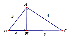 Tính x, y trong hình vẽ sau: x = 3,2; y = 1,8 B. x = 1,8; y = 3,2 C. x = 2; y = 3 D. x = 3; y = 2 (ảnh 1)