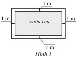 1) Một mảnh đất có dạng hình chữ nhật với chu vi bằng 52m Trên mảnh đất đó, người ta làm một vườn rau có dạng hình chữ nhật với diện tích (ảnh 1)