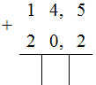 14, 5+ 20, 2=  Ta có: Thực hiện phép cộng như cộng các số tự nhiên. (ảnh 1)