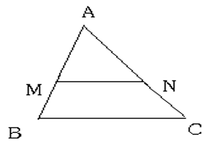 Trong hình vẽ, biết: MN // BC, suy ra: (ảnh 1)