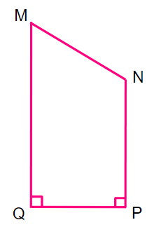 Hình thang MNPQ có các góc vuông là  A. Góc M   B. Góc P   C. Góc P và góc Q   D. Góc Q và góc N (ảnh 1)