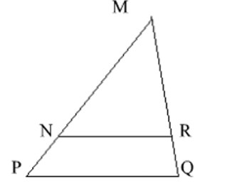 Cho hình bên. Chọn câu trả lời đúng?  A. MN/NP = RQ/MR => NR//PQ (ảnh 1)