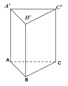 Cho khối lăng trụ đứng ABC.A'B'C'  có (ảnh 1)