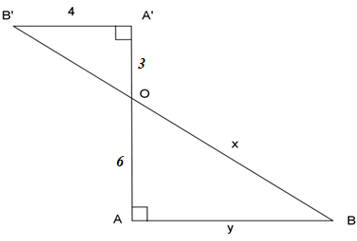 Cho hình vẽ: Giá trị biểu thức x – y là  A. 5  B. 3  C. 4  D. 2 (ảnh 1)