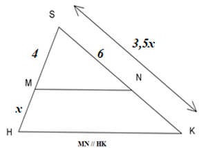 Tìm giá trị của x trên hình vẽ. A. x = 3  B. x= 2,5 C. x=1 (ảnh 1)