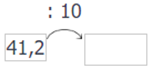  Theo chiều mũi tên ta có phép tính sau: 41,2 : 1 Phép tính trên có dạng chia 1 số thập phân cho 10 (ảnh 1)